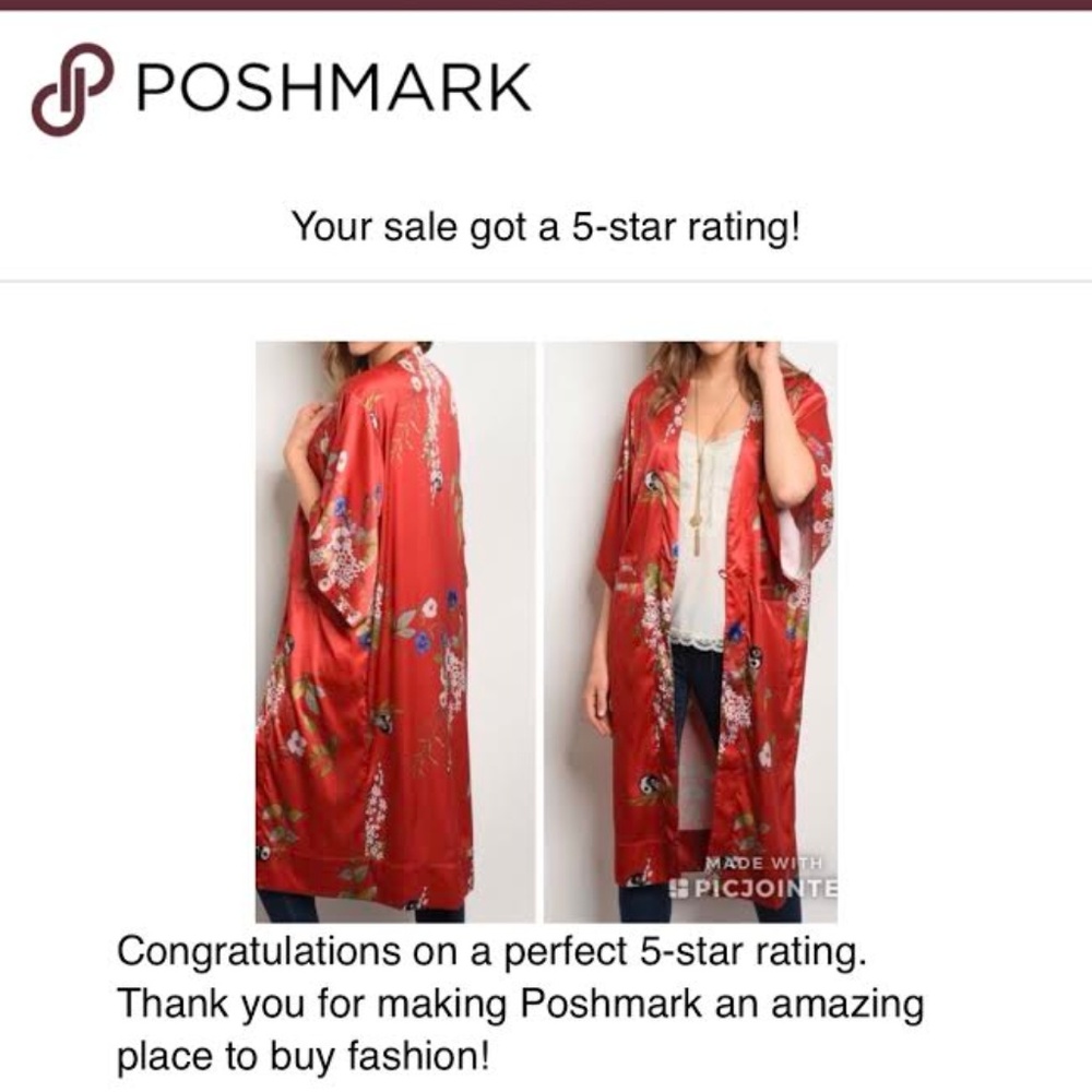 "RED DRAGON"  SATIN KIMONO - Picture 4 of 8